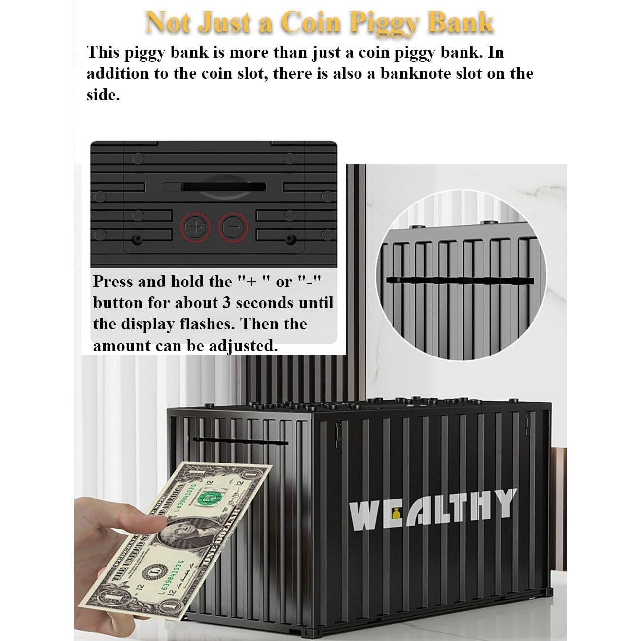 Banco de Monedas Inteligente Contenedor Negro CX-008