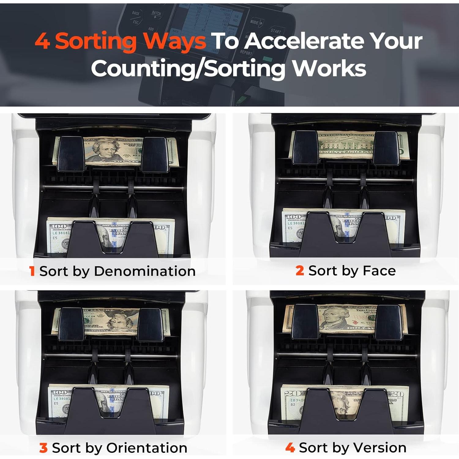 Contadora de Dinero MUNBYN IMC40 2 Bolsillos Pantalla Táctil