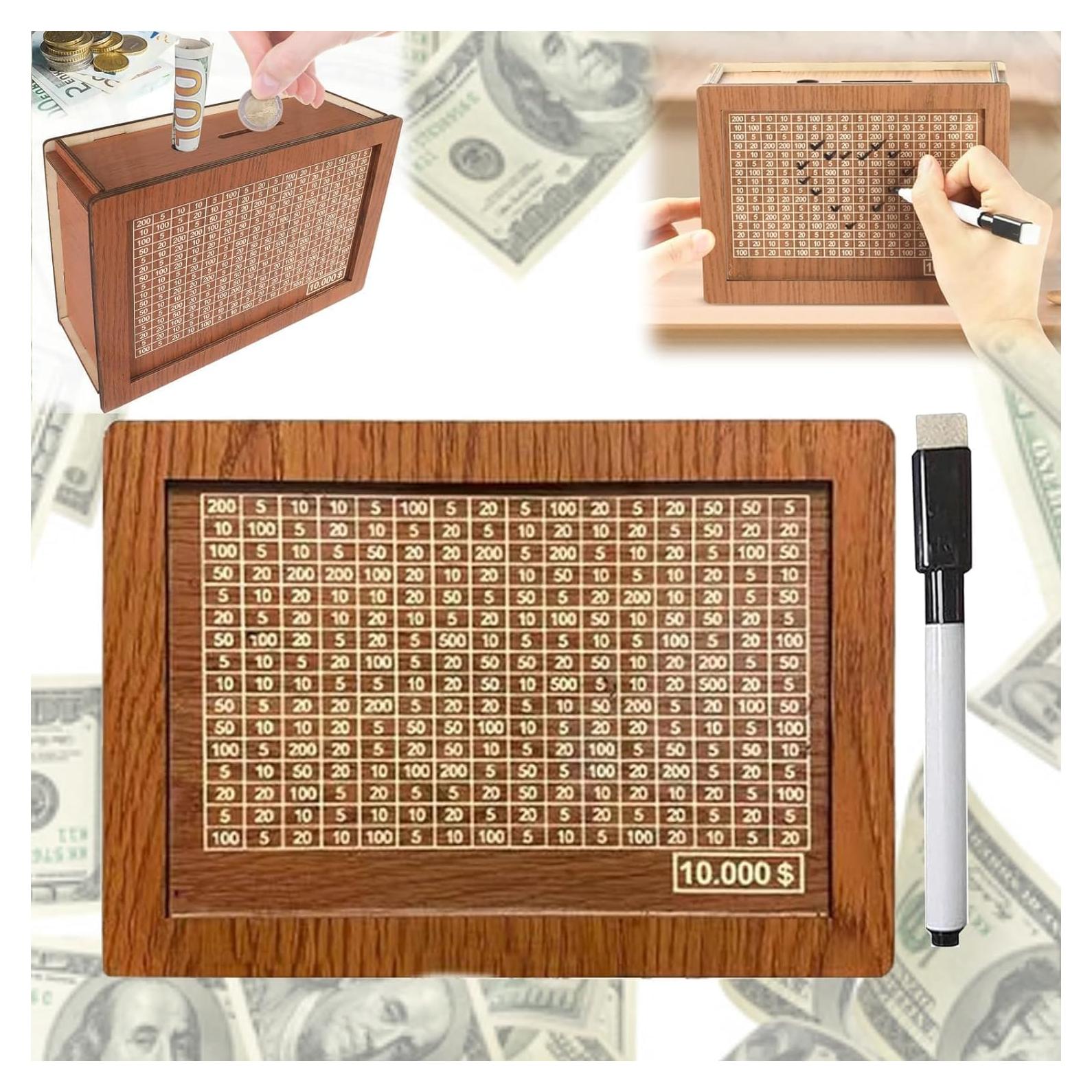 Caja de Ahorros de Madera Gaukomzs con Contador - $10000