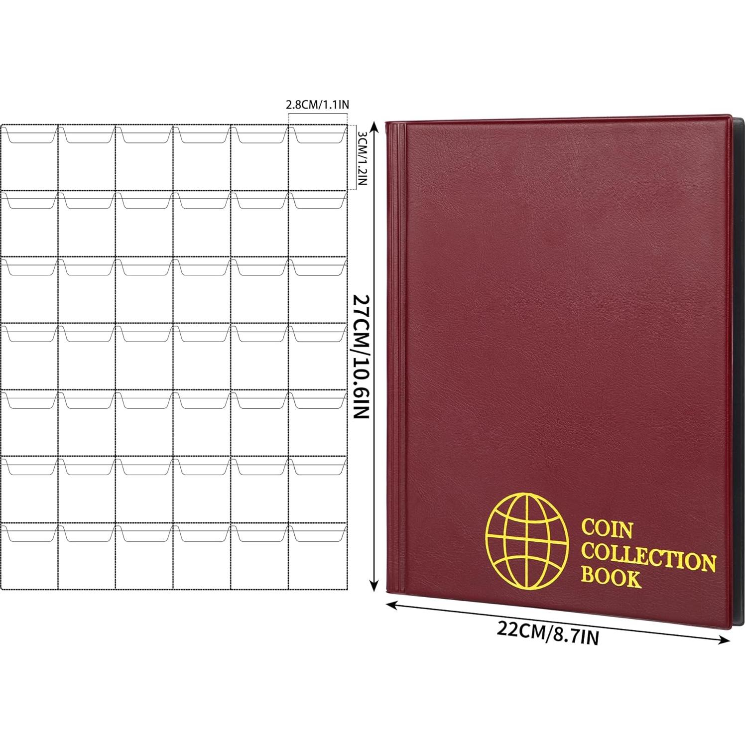 Álbum de Monedas 420 Bolsillos Tío Paul Rojo Burdeos