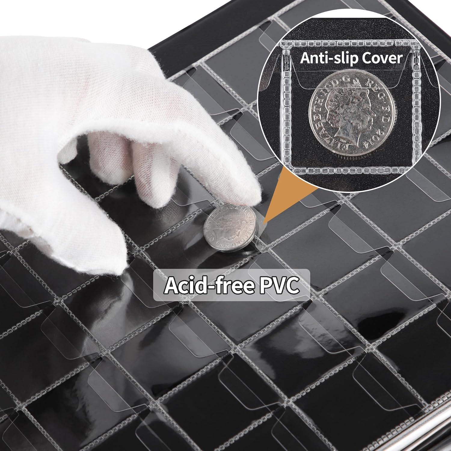 Álbum de Monedas 420 Bolsillos Tío Paul Rojo Burdeos