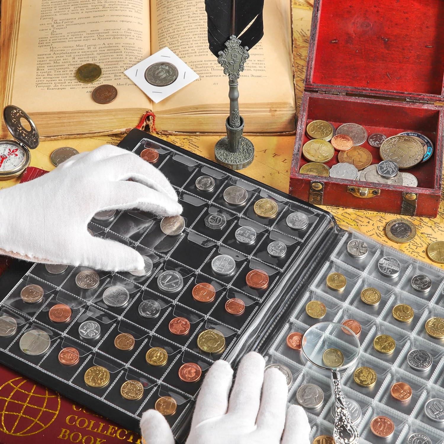 Álbum de Monedas 420 Bolsillos Tío Paul Rojo Burdeos