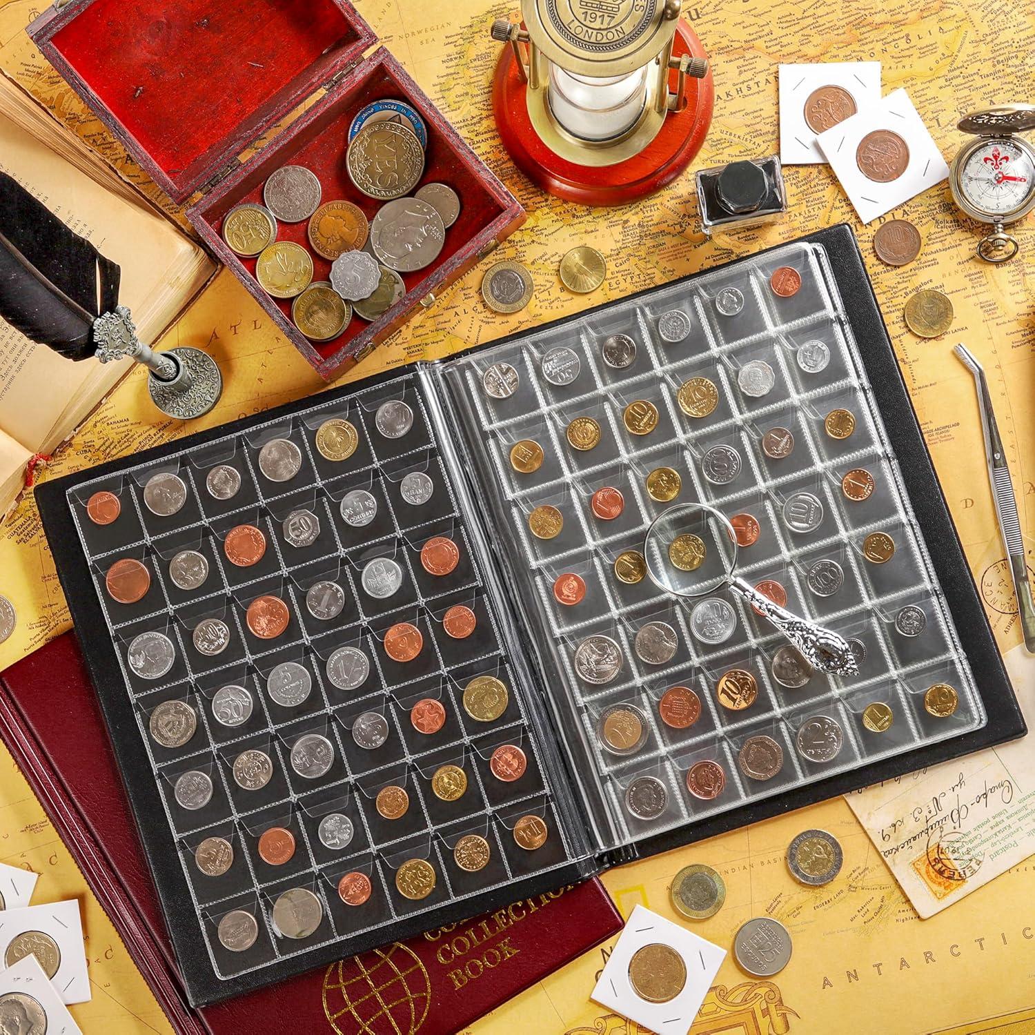 Álbum de Monedas 420 Bolsillos Tío Paul Rojo Burdeos