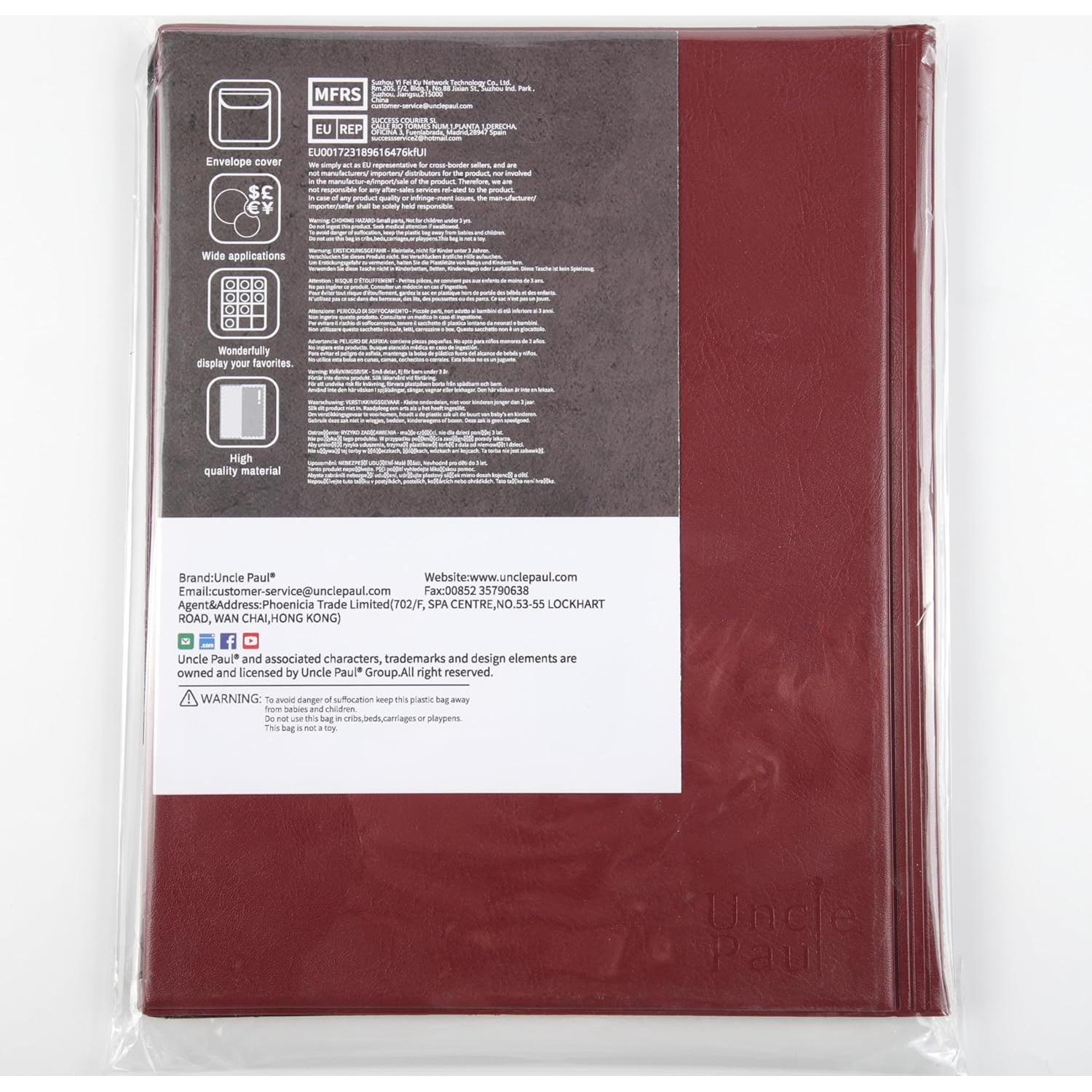 Álbum de Monedas 420 Bolsillos Tío Paul Rojo Burdeos