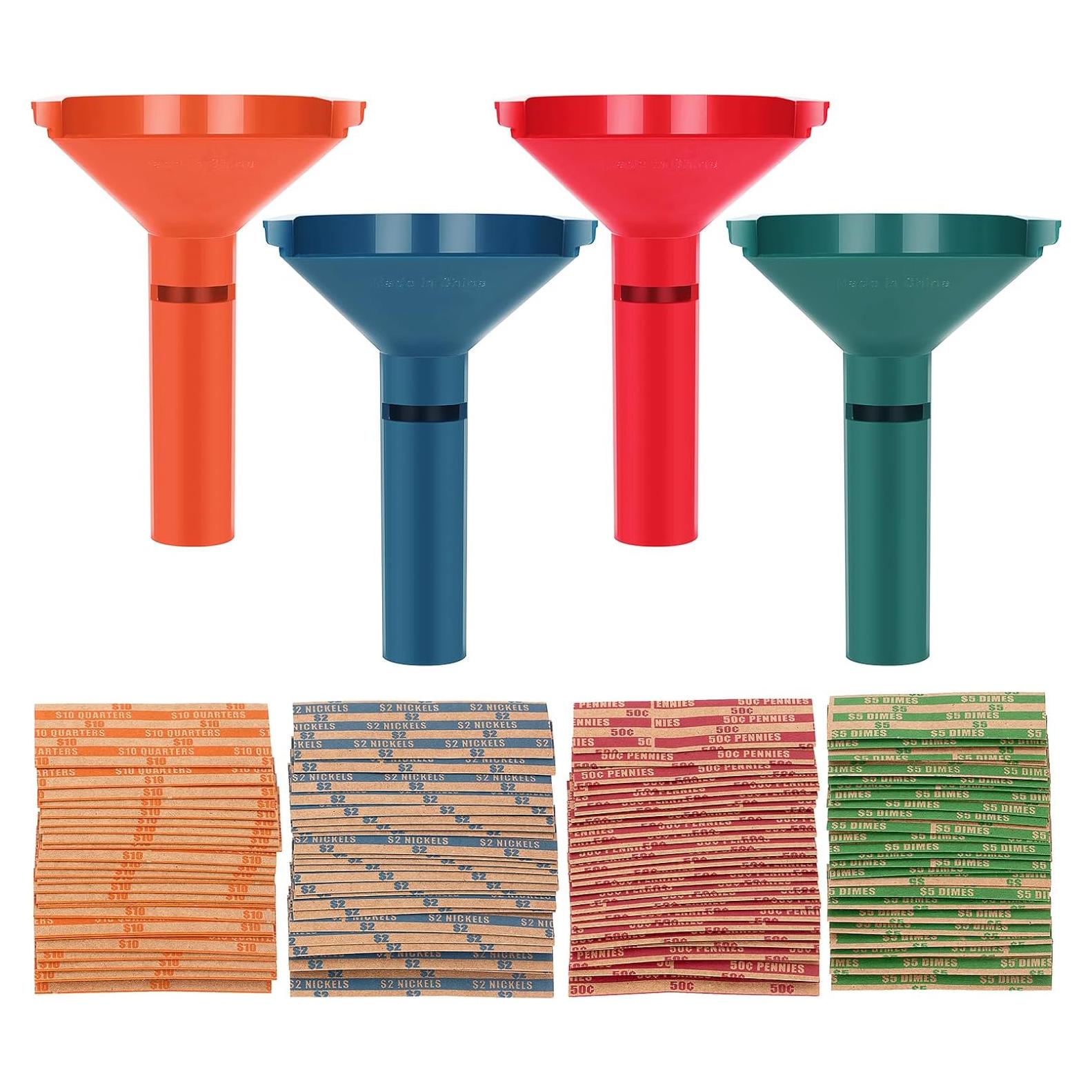 Envolturas de Monedas 100 Pcs + 4 Tubos Clasificadores Sumerftn