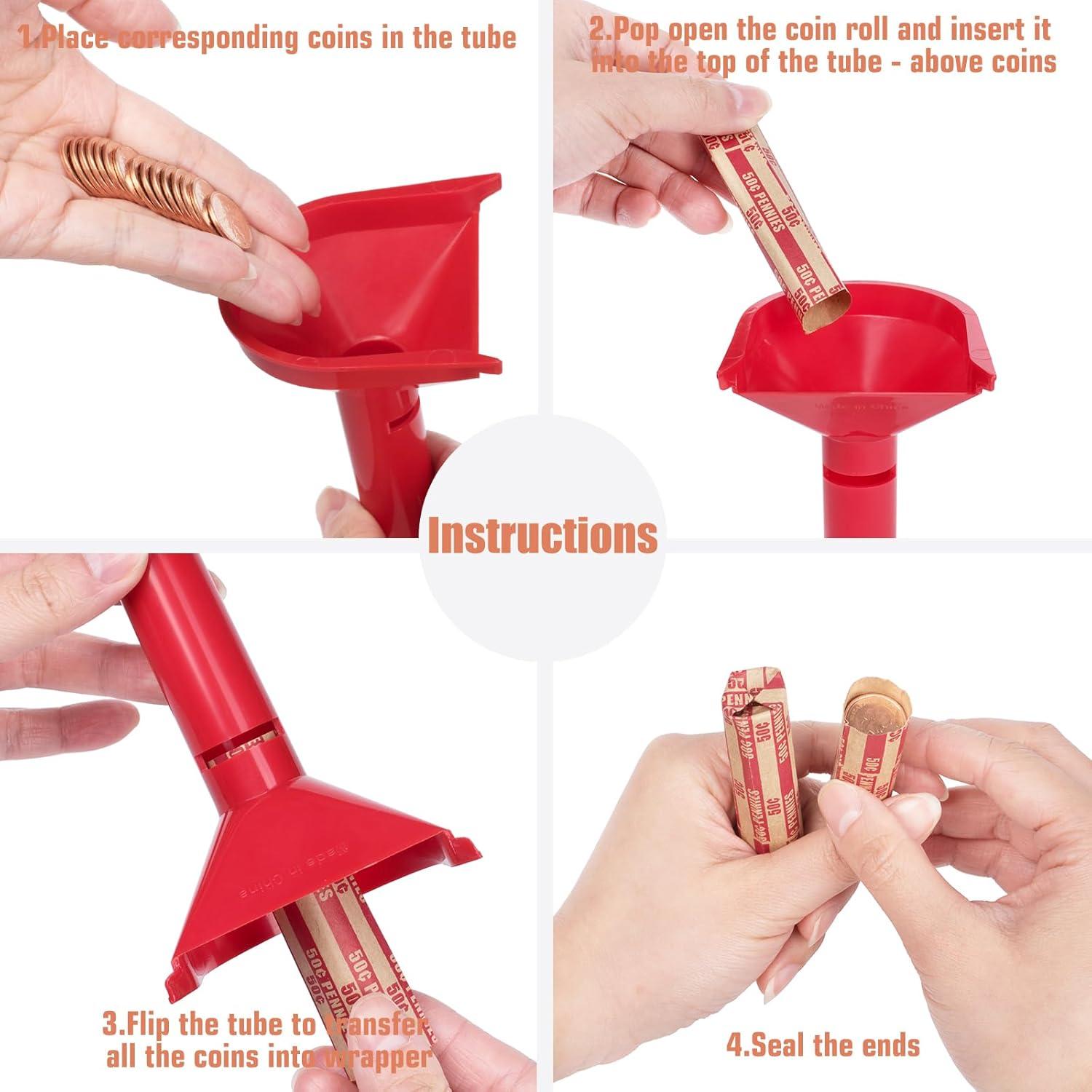 Envolturas de Monedas 100 Pcs + 4 Tubos Clasificadores Sumerftn