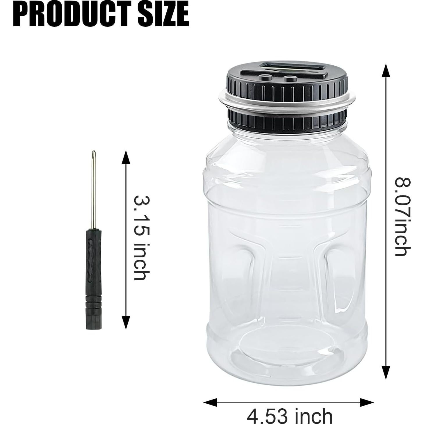 Contador de Monedas Digital QPEY 1.8L con Pantalla LCD Plata