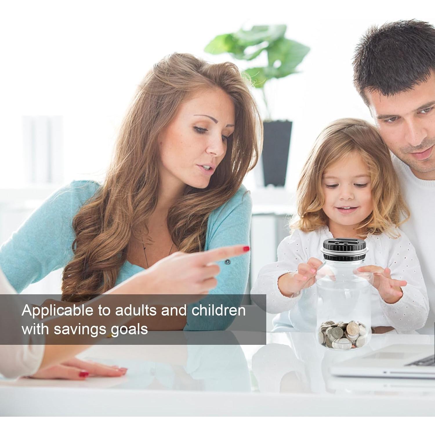 Contador de Monedas Digital QPEY 1.8L con Pantalla LCD Plata