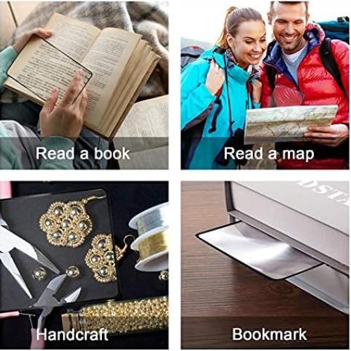 Lupa de Página 3X Enhon 18 x 12 cm - 8 Piezas para Lectura