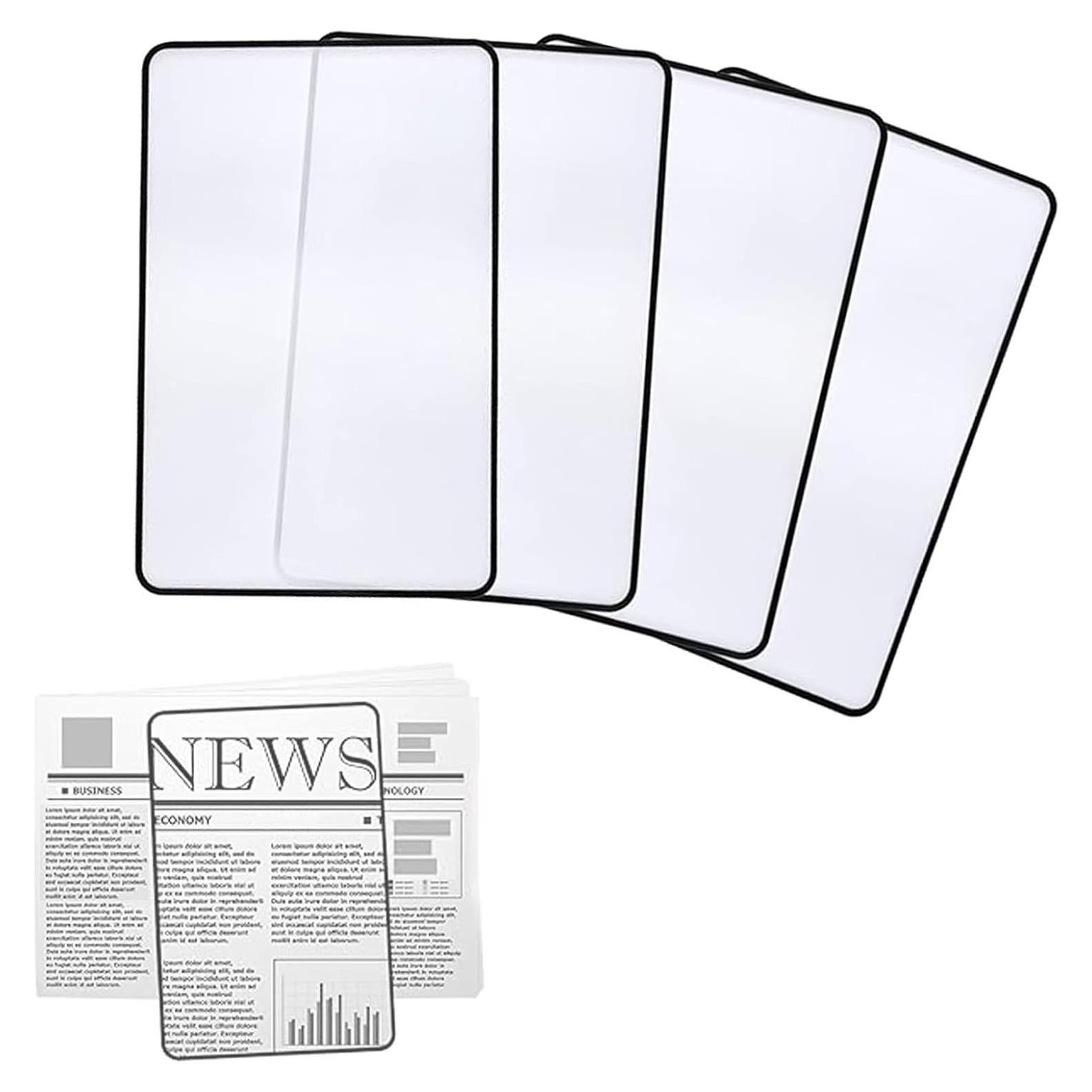 4 Lentes de Aumento 3X Maituifos PVC 18x12 cm para Lectura