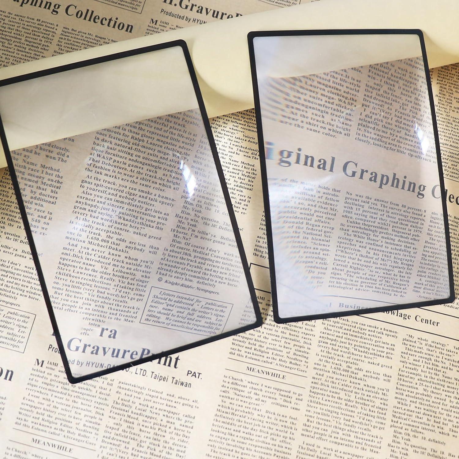 4 Lentes de Aumento 3X Maituifos PVC 18x12 cm para Lectura