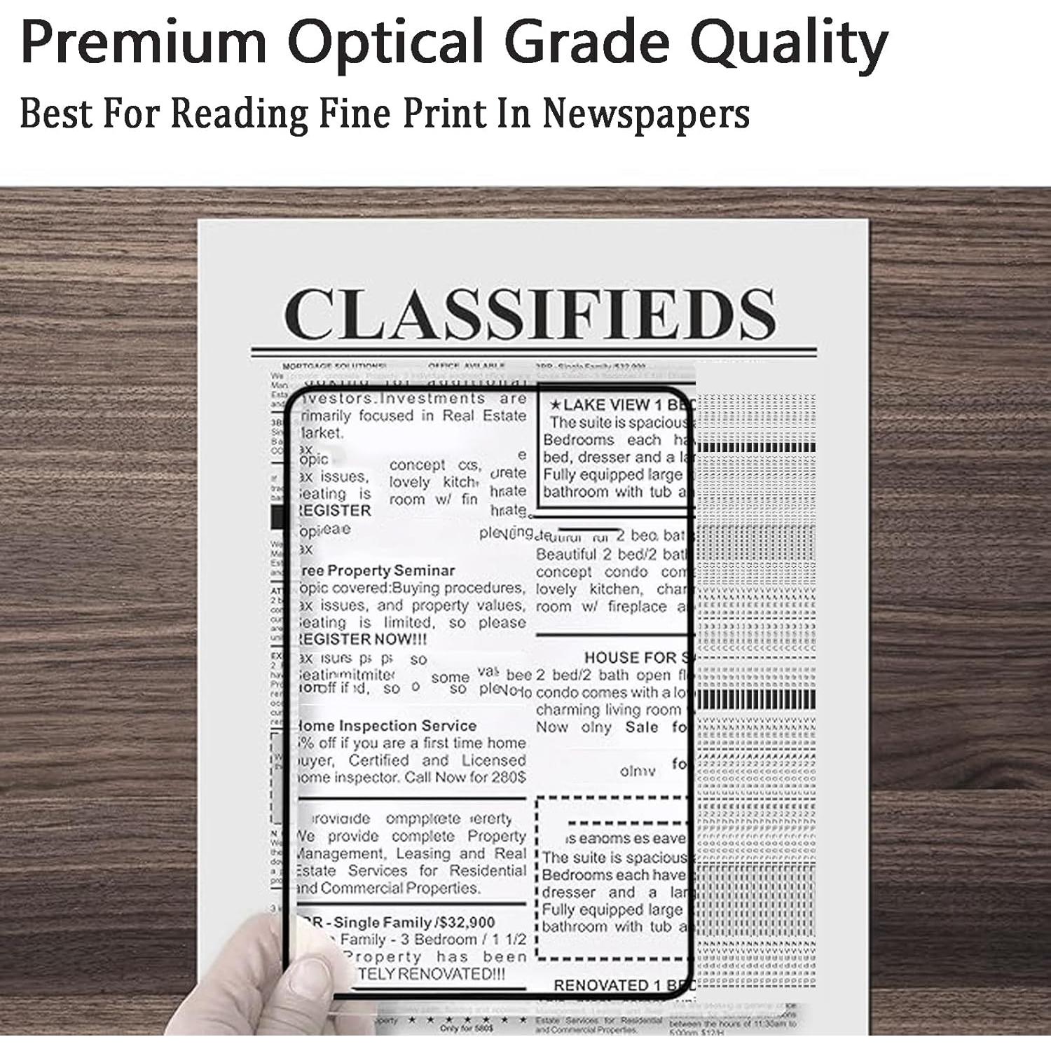 4 Lentes de Aumento 3X Maituifos PVC 18x12 cm para Lectura