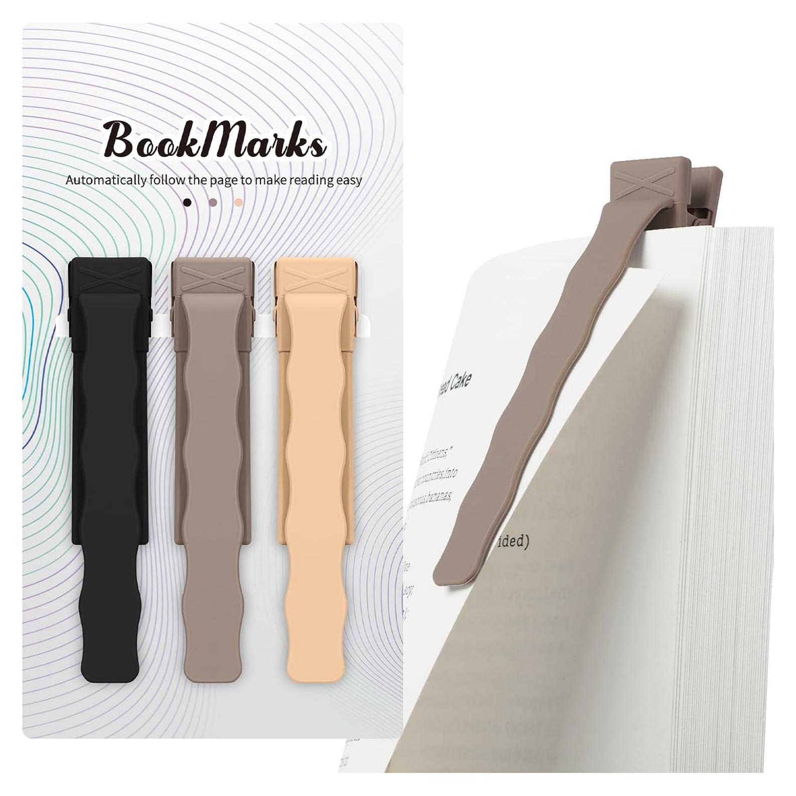 Marcadores de Libros Amberart, Paquete de 3 Clips de Silicona