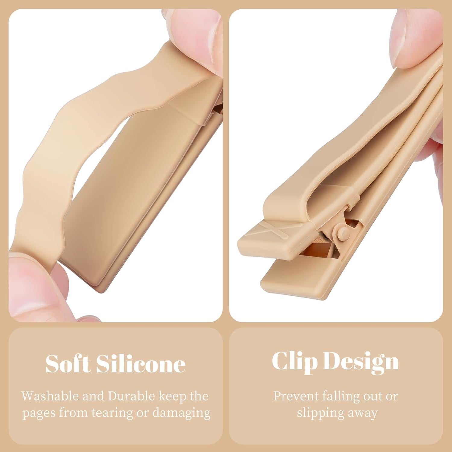 Marcadores de Libros Amberart, Paquete de 3 Clips de Silicona
