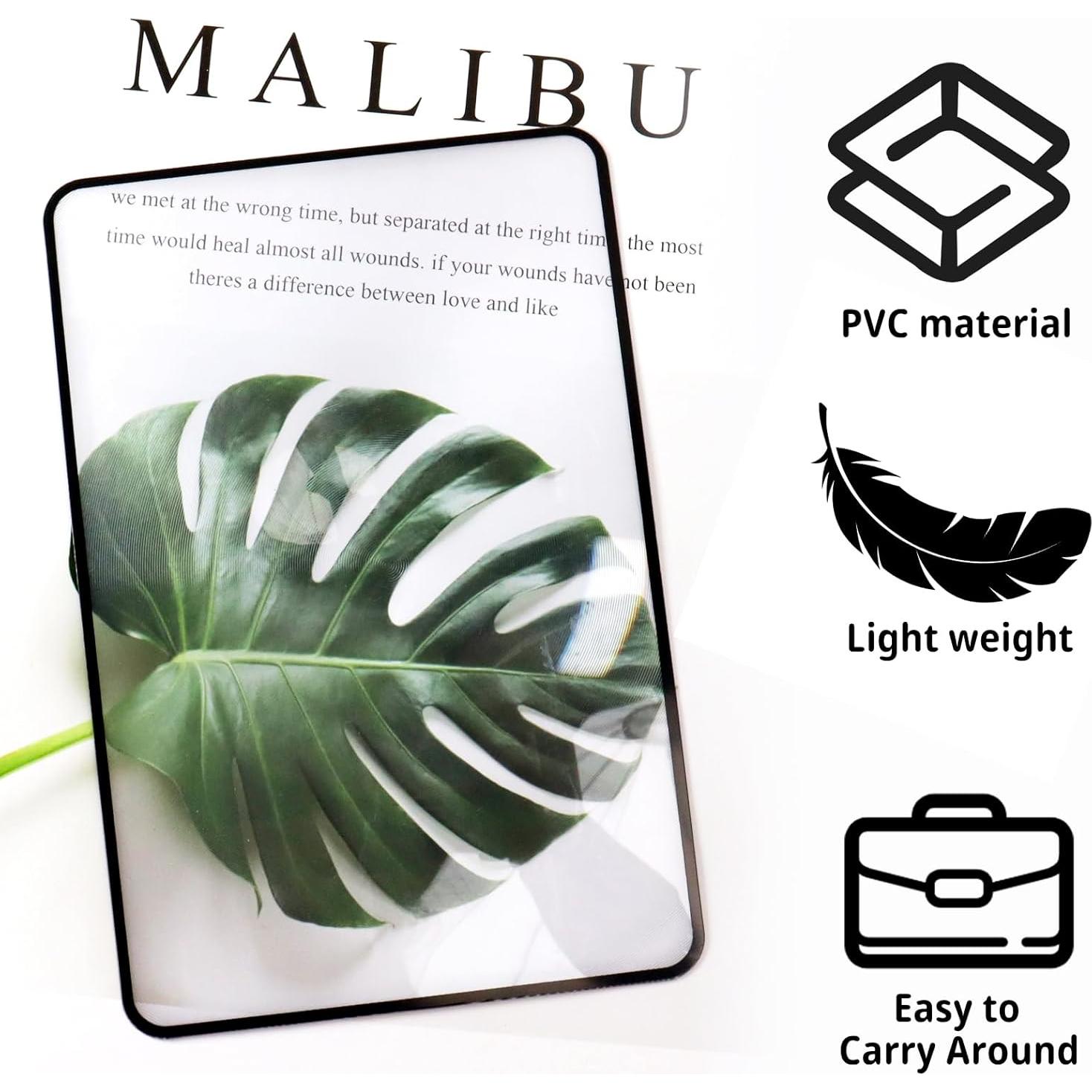 4 Hojas de Aumento 3X ZAGQIG para Lectura - PVC 18x12 cm