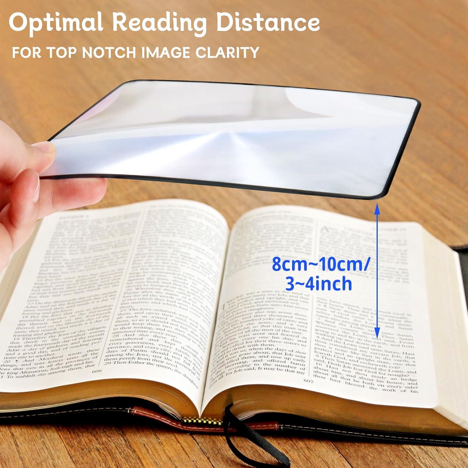 4 Hojas de Aumento 3X ZAGQIG para Lectura - PVC 18x12 cm