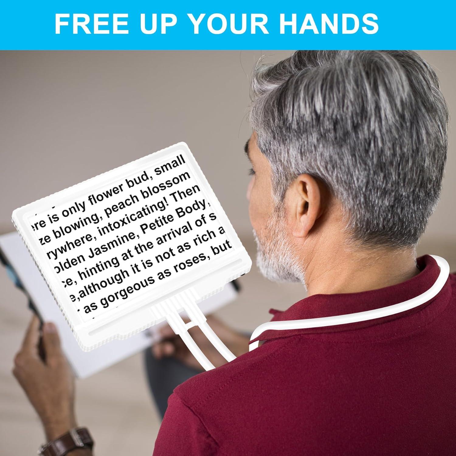 Lupa Iluminada NZQXJXZ 5X con Soporte y Luz Ajustable