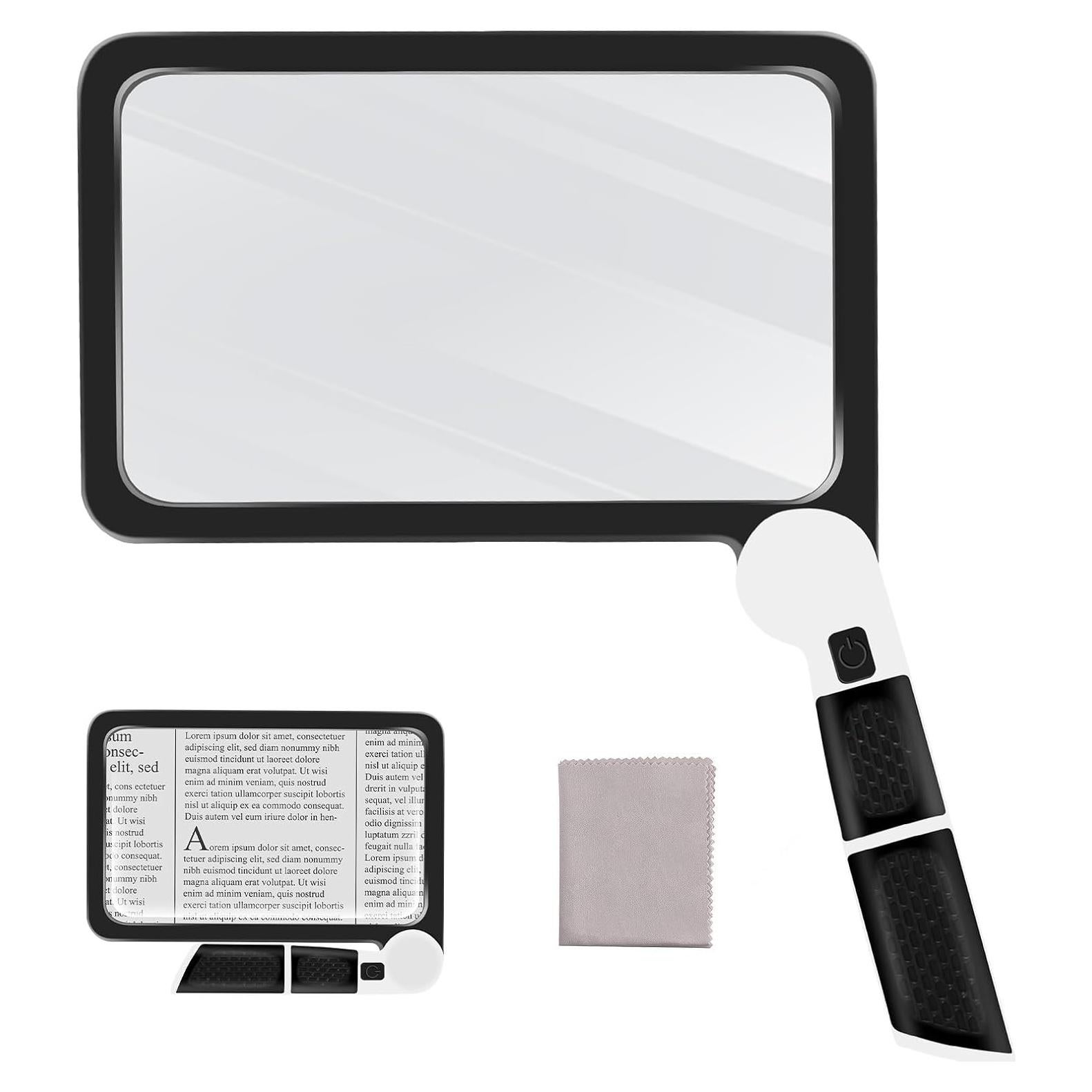 Lupa Iluminada 5X Yerepk con 48 LEDs y Lente Acrílica