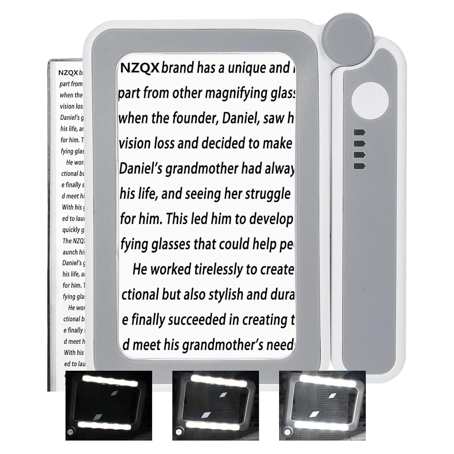 Lupa con Luz IIYL Recargable 4X para Lectura y Baja Visión