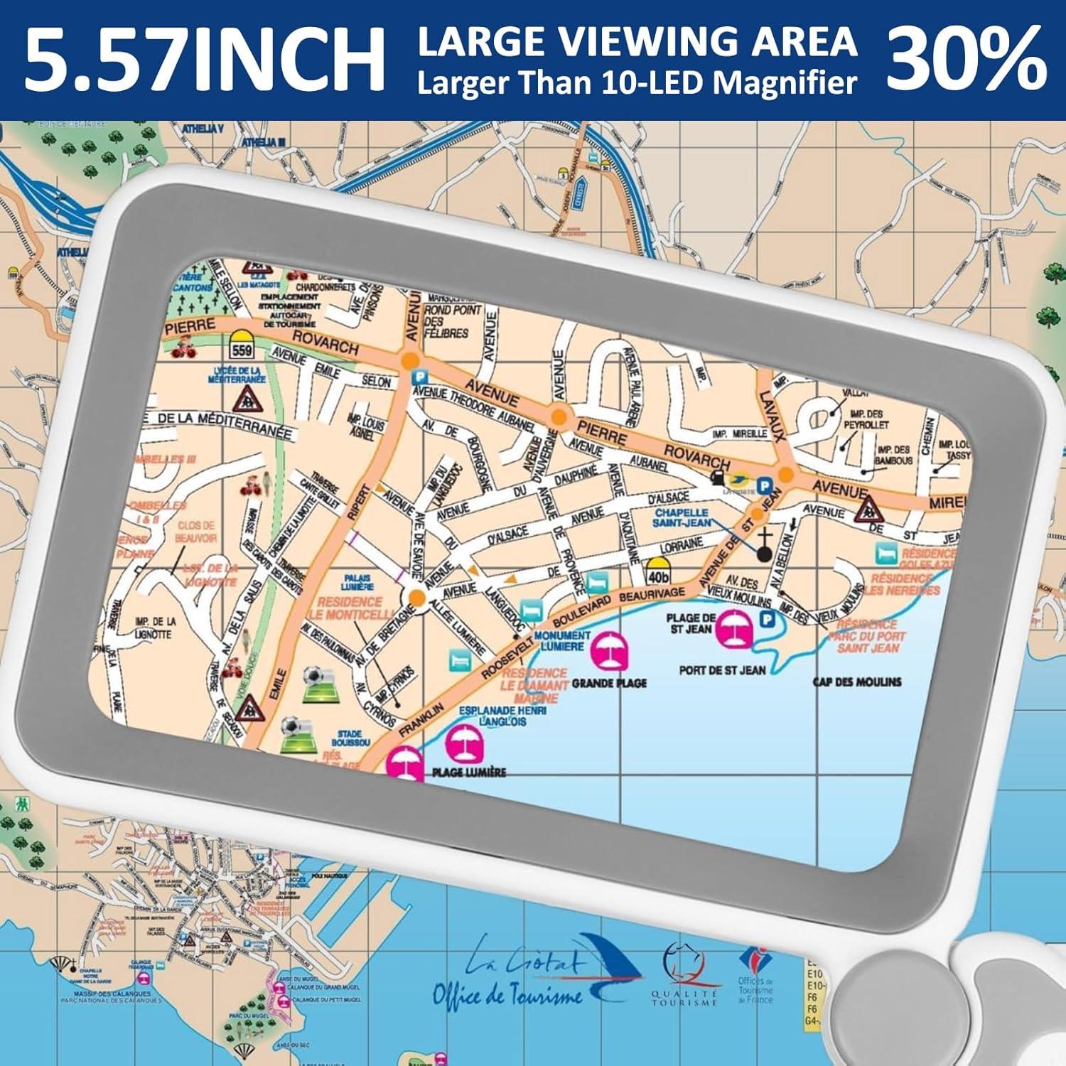 Lupa con Luz IIYL Recargable 4X para Lectura y Baja Visión