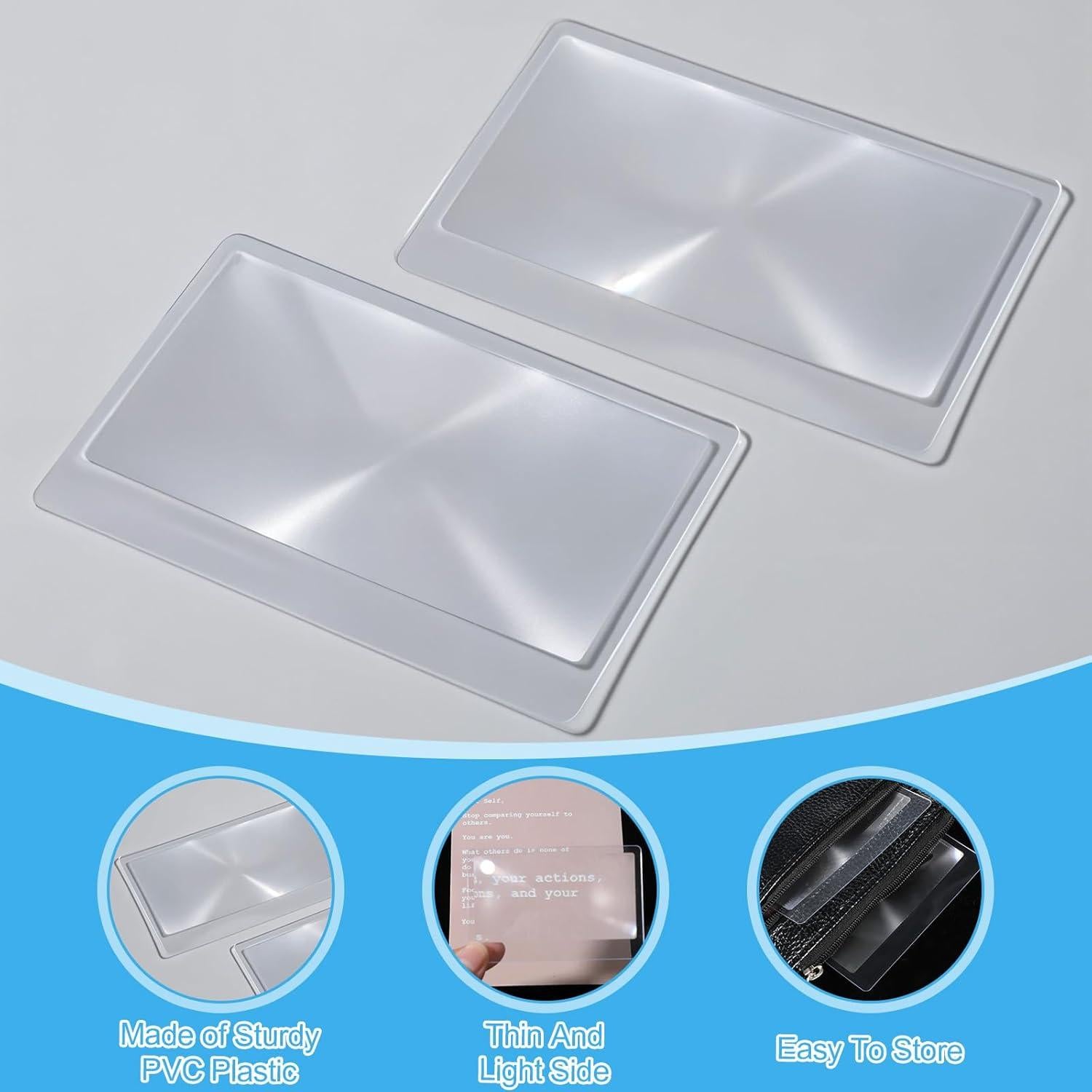 Lente Fresnel Aiyorse 100 Piezas 3x Aumento 8.5x5.5cm