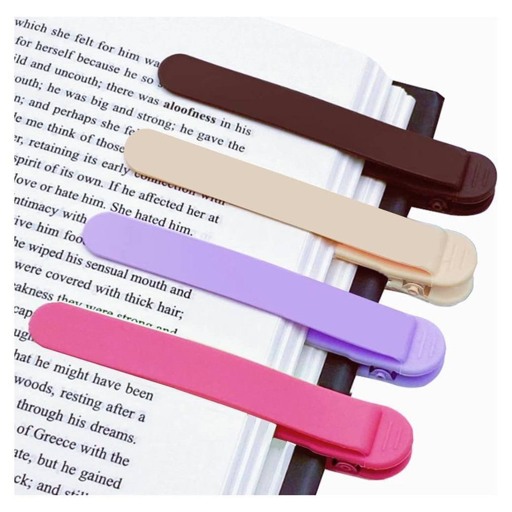 4 Marcadores Automáticos de Silicona Baeleega - Clip para Libros