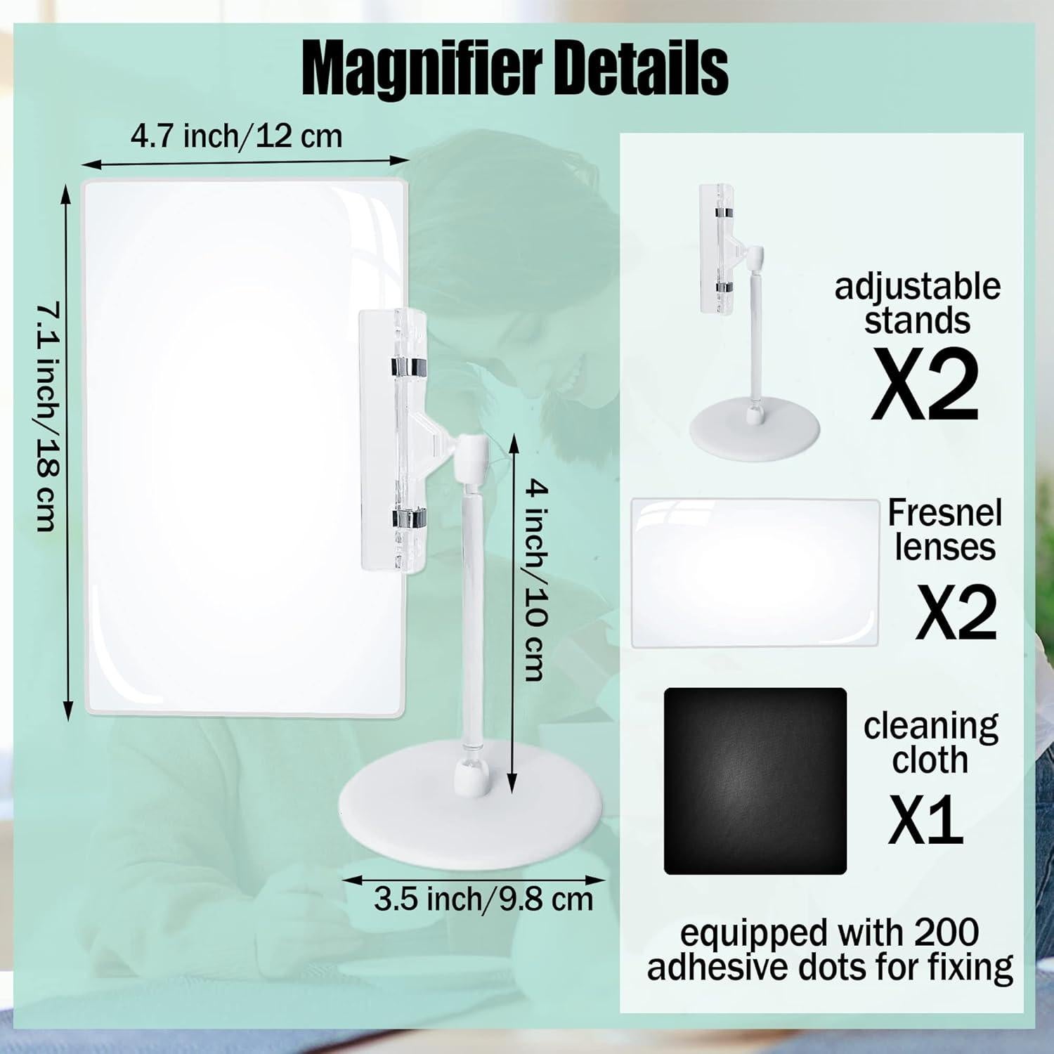 Lupa de Página Completa SADIKALO 18x13 cm 3X Manos Libres