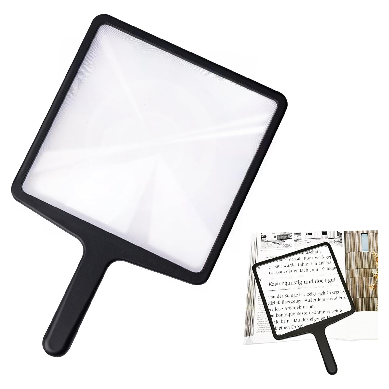 Lupa de Mano USEAMIE 3X Grande con Lente Fresnel - Negra