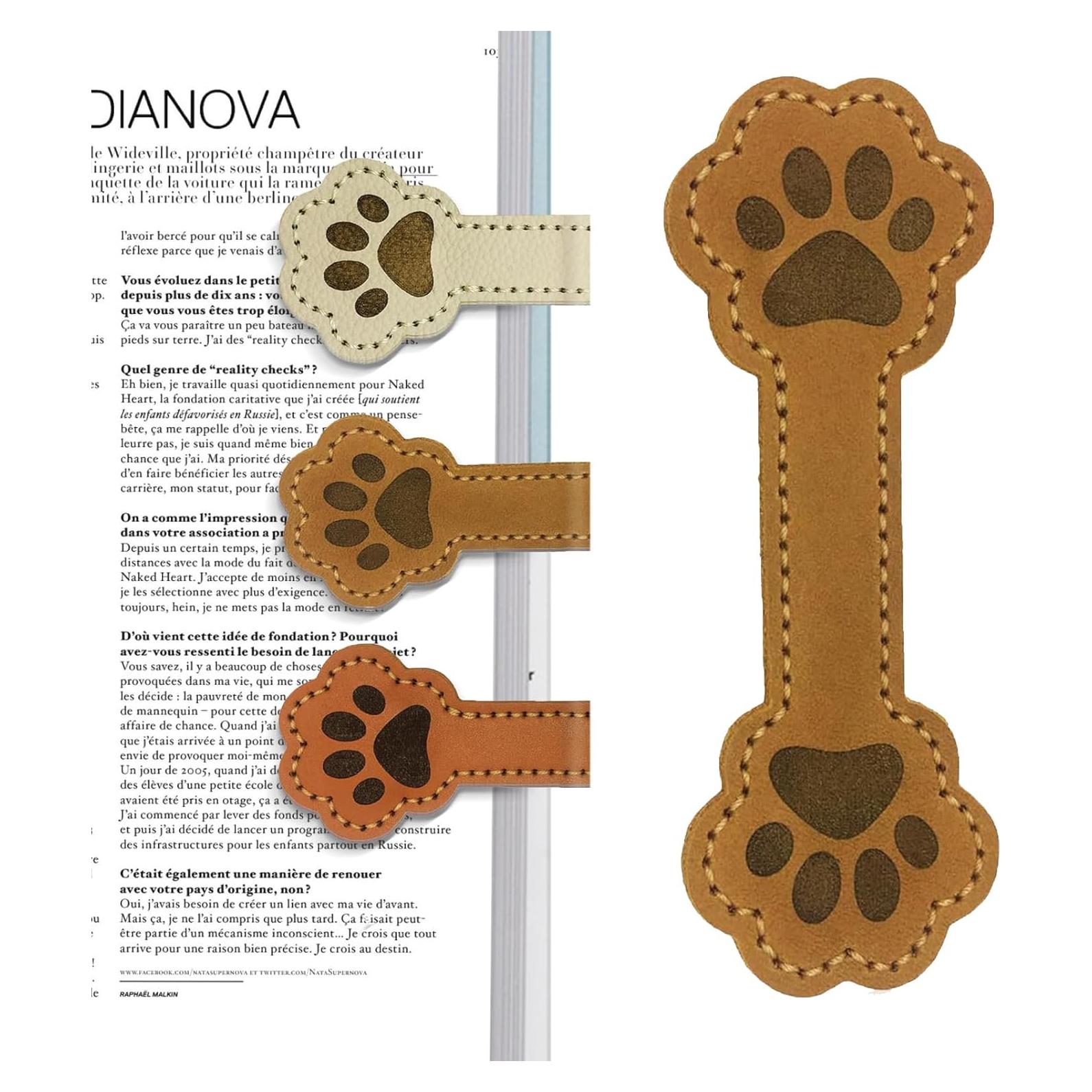 Marcador Magnético de Cuero Huella de Perro Solldgt 10.19cm