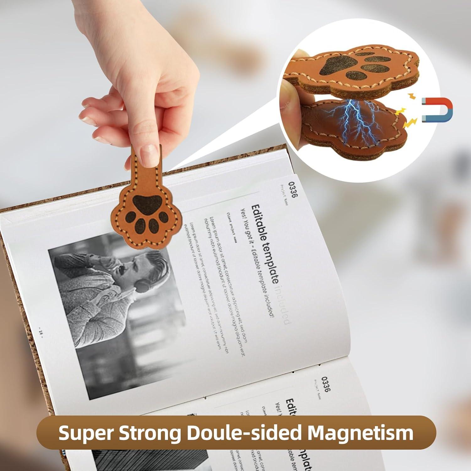 Marcador Magnético de Cuero Huella de Perro Solldgt 10.19cm