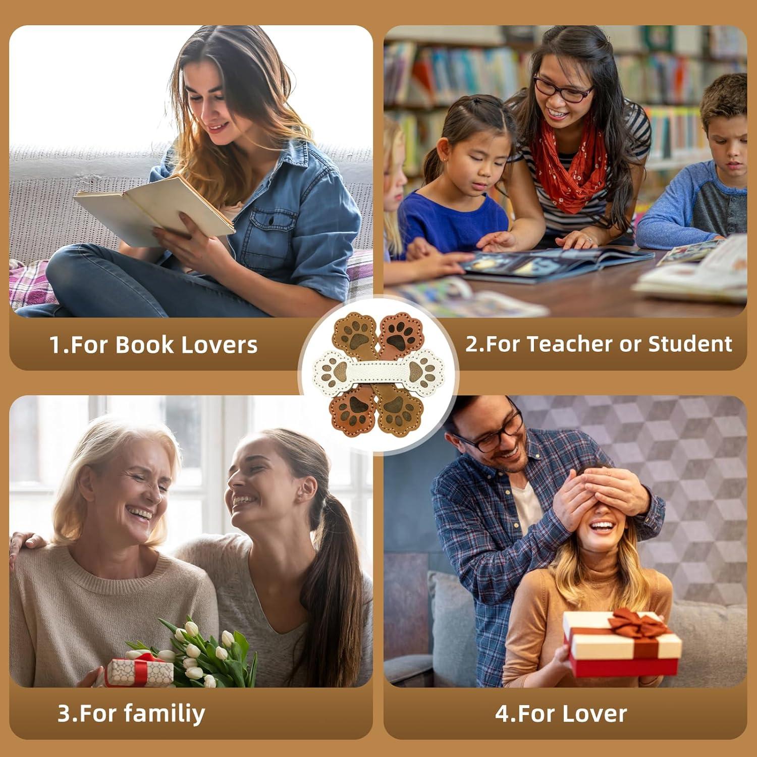 Marcador Magnético de Cuero Huella de Perro Solldgt 10.19cm