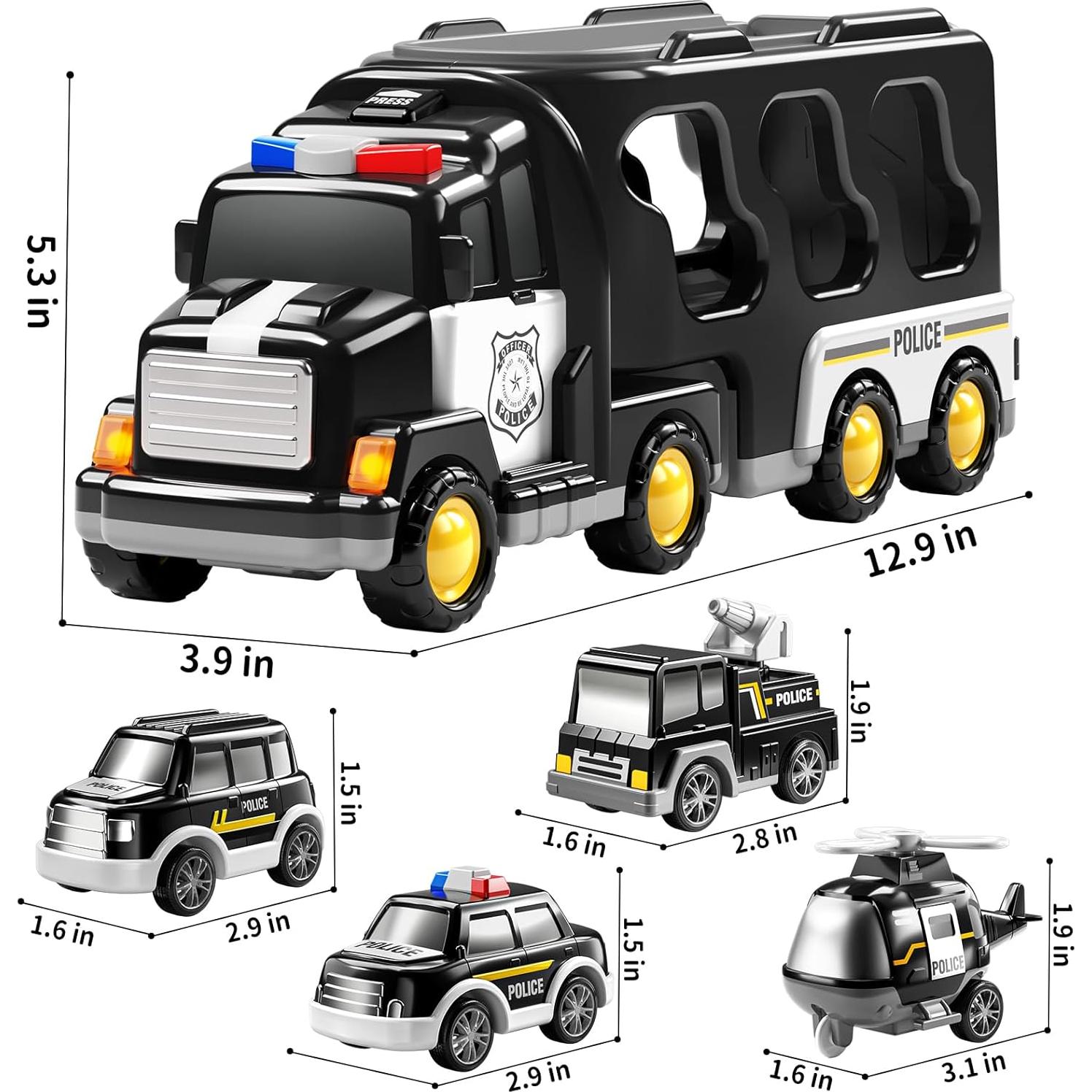 Camión de Policía TEMI 5 en 1 para Niños 3 a 5 Años