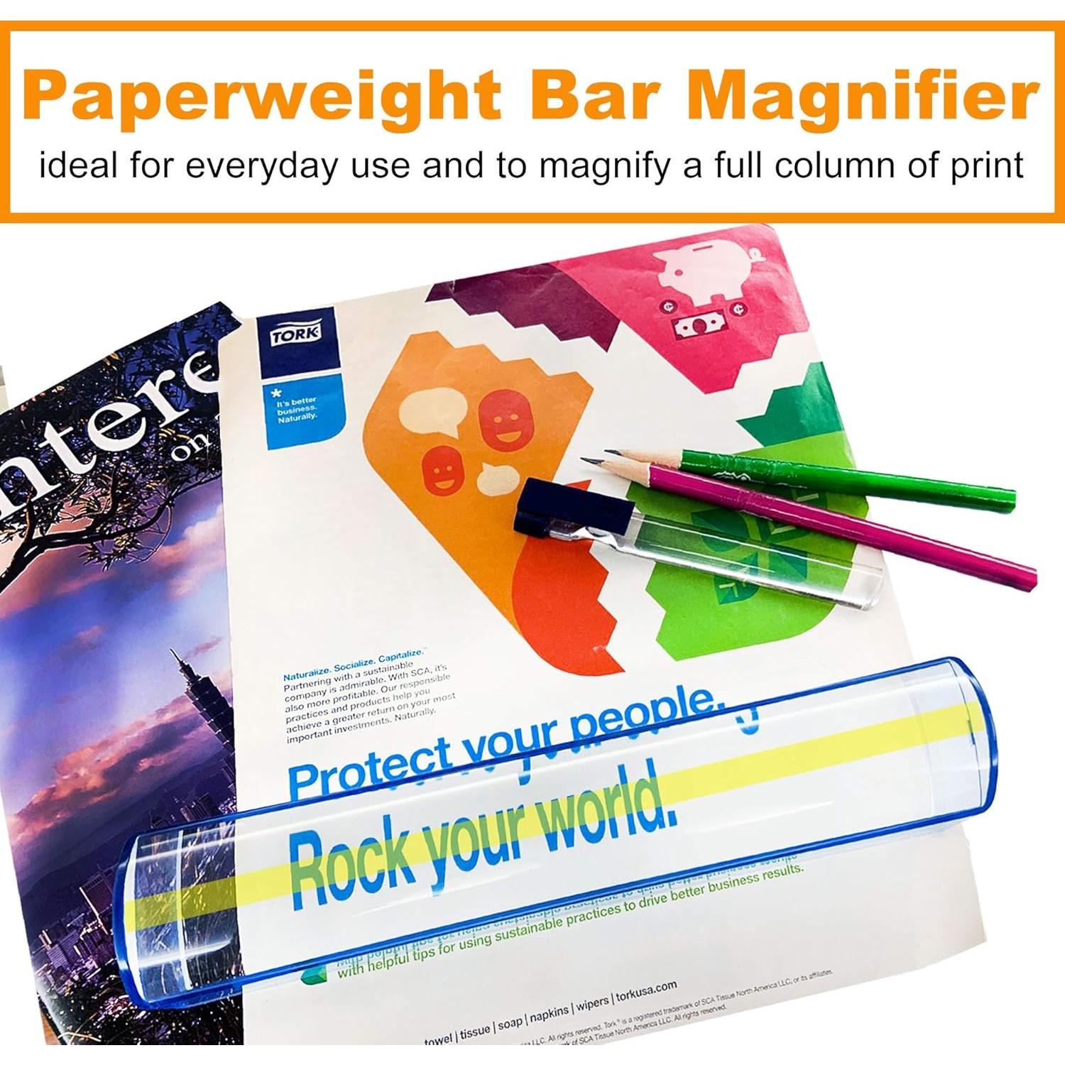 Lupa de Barra Elevada 3X MAGDEPO 20.32 cm para Baja Visión