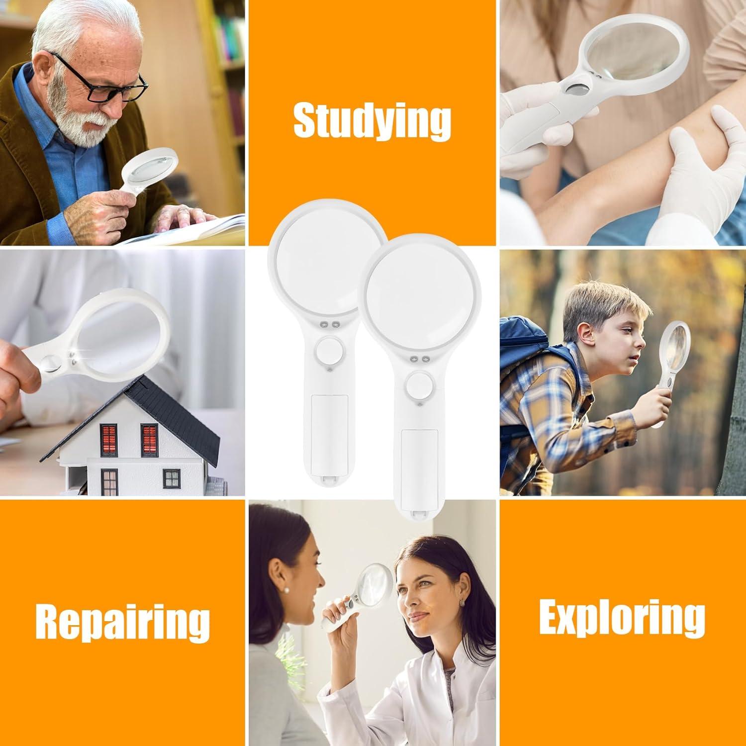 Lupa con Luz LED THRIVINGIVAN 3X 45X para Lectura y Joyería