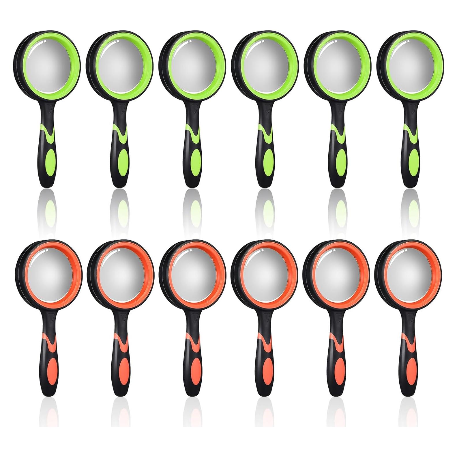 12 Lupas de Mano 10X JOUTYFOR con Mango Antideslizante