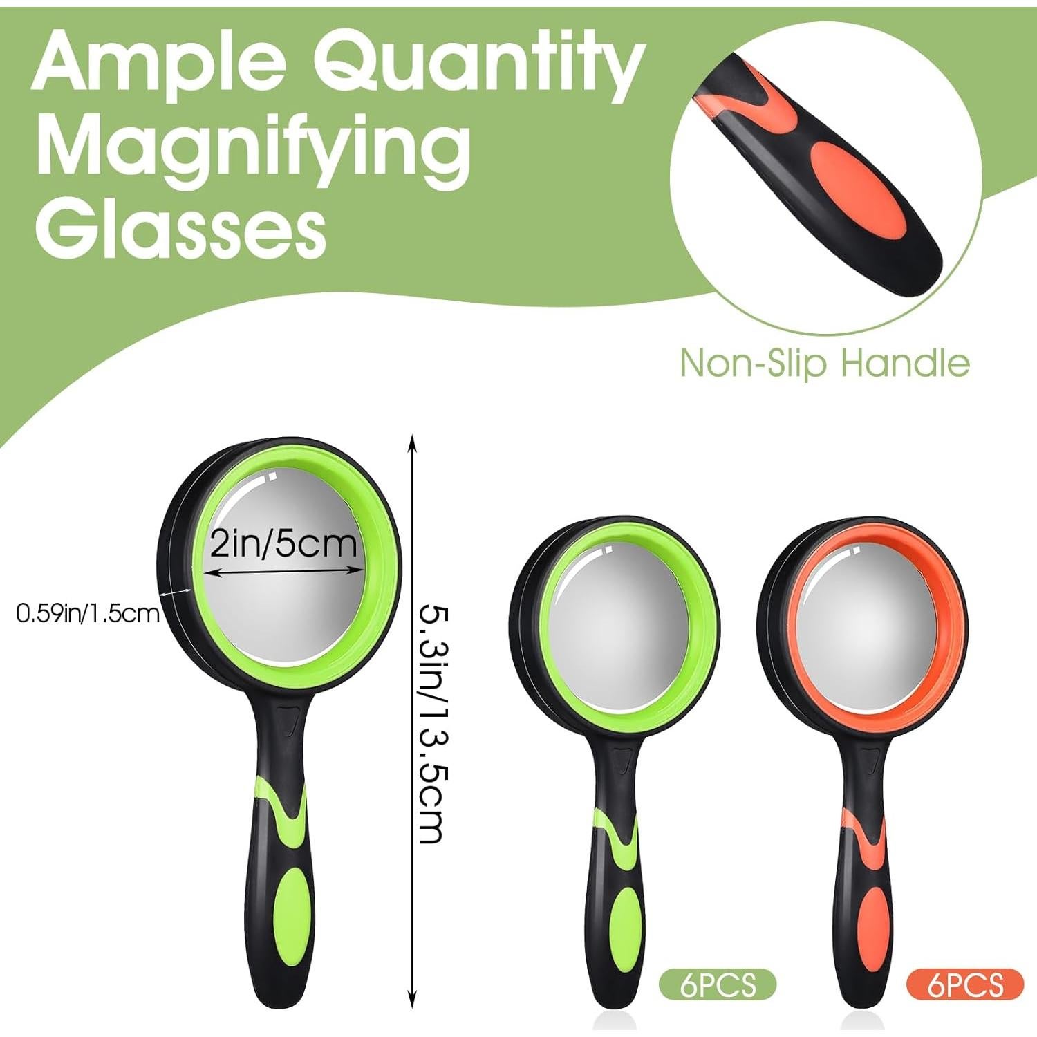 12 Lupas de Mano 10X JOUTYFOR con Mango Antideslizante