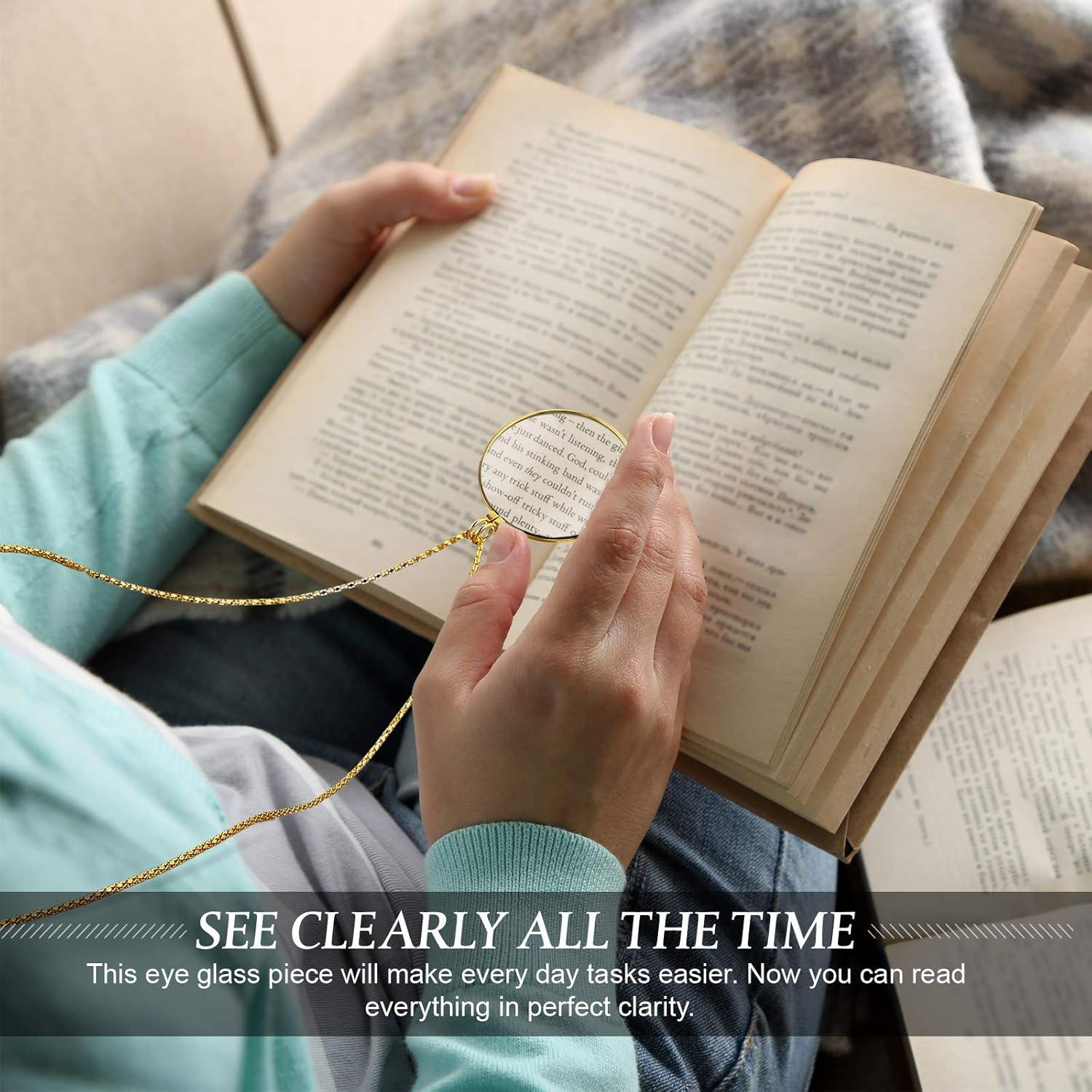 Collar Lupa 5X Yaomiao con Lente de Vidrio y Cadena 66 cm