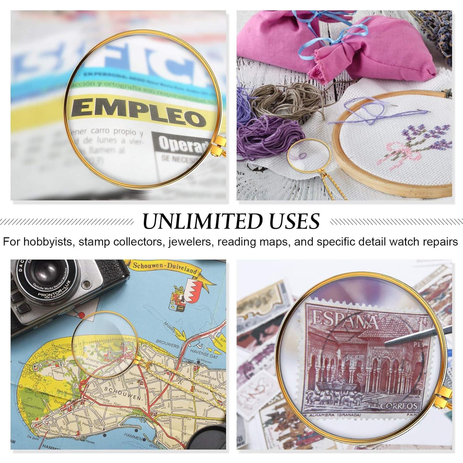 Collar Lupa 5X Yaomiao con Lente de Vidrio y Cadena 66 cm