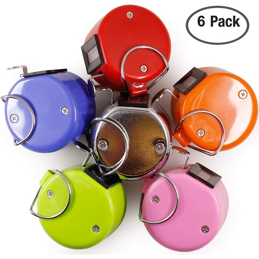 Contador de Mano Mecánico AFUNTA - Paquete de 6 Colores