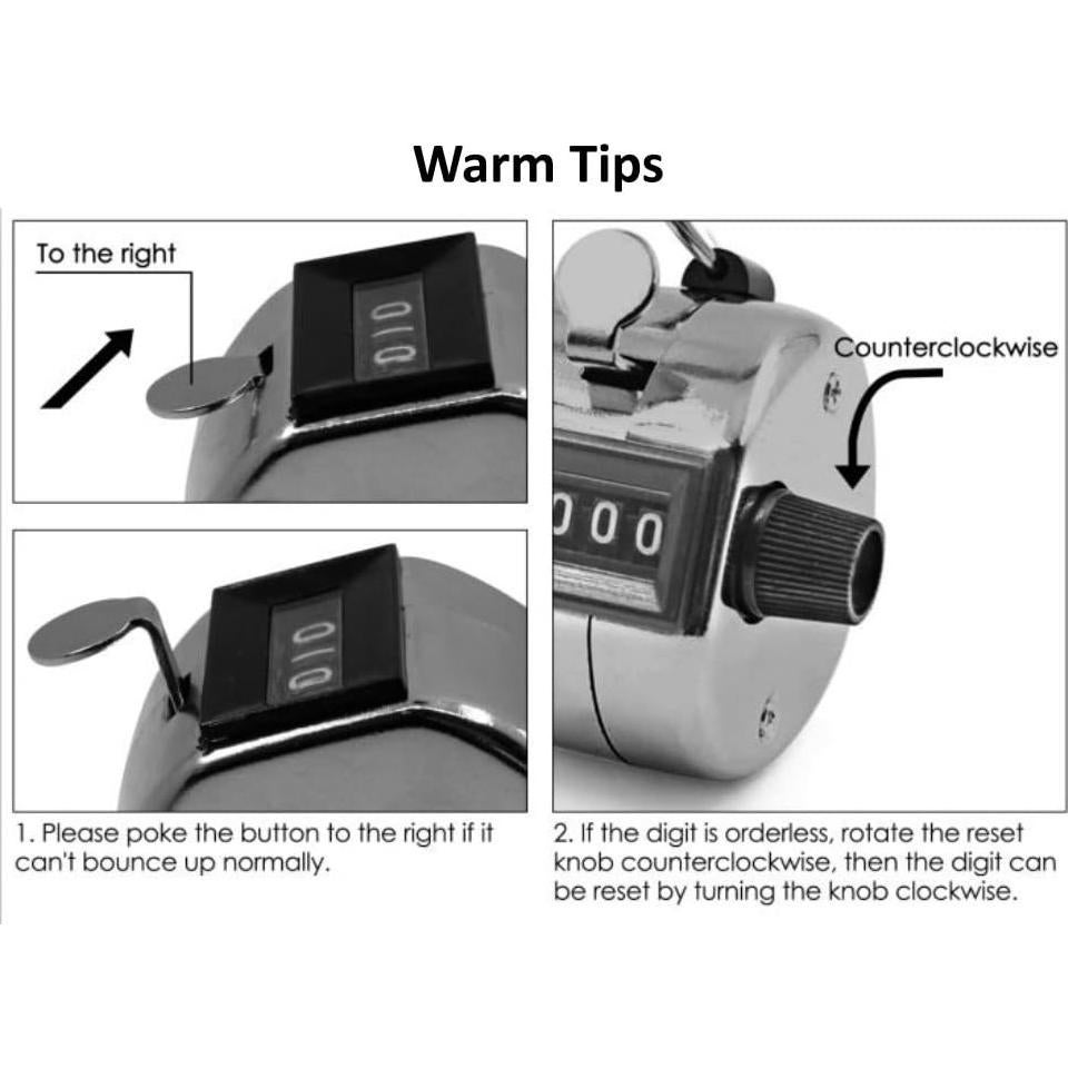 Contador de Mano Mecánico AFUNTA - Paquete de 6 Colores