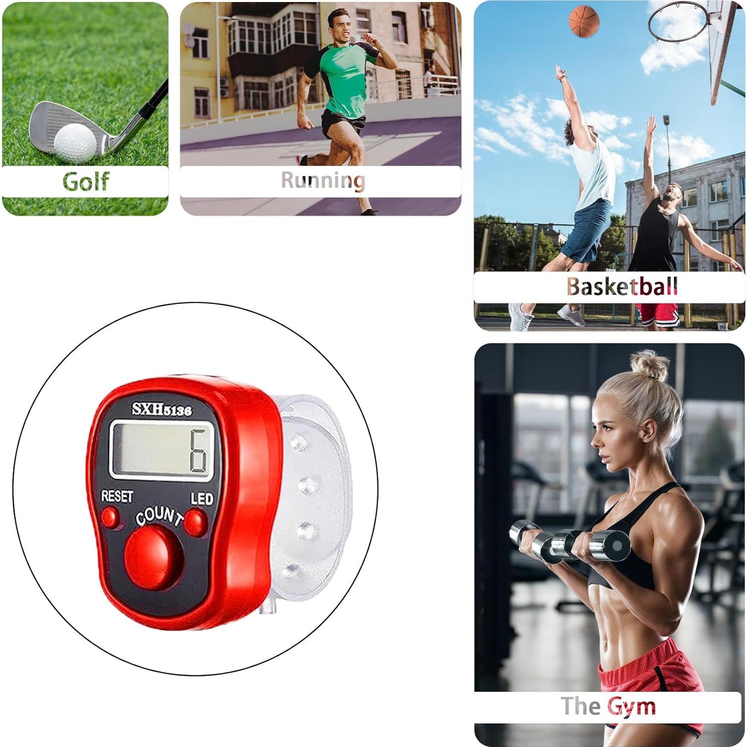 Contador de Dedos Electrónico TESEAS, Paquete de 6, LED, 5 Dígitos