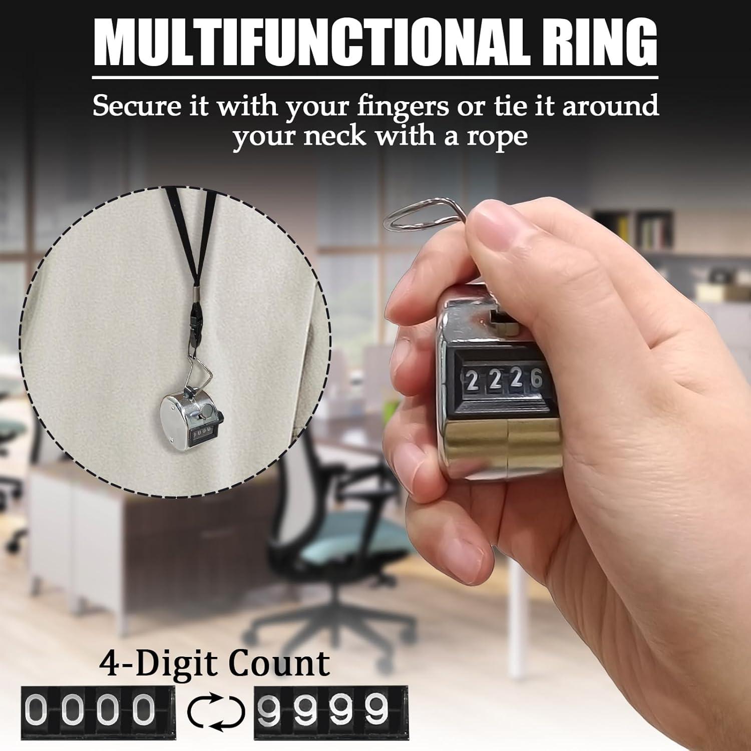 Contador de Clicks Manual GDMINLO de Metal 4 Dígitos Plata