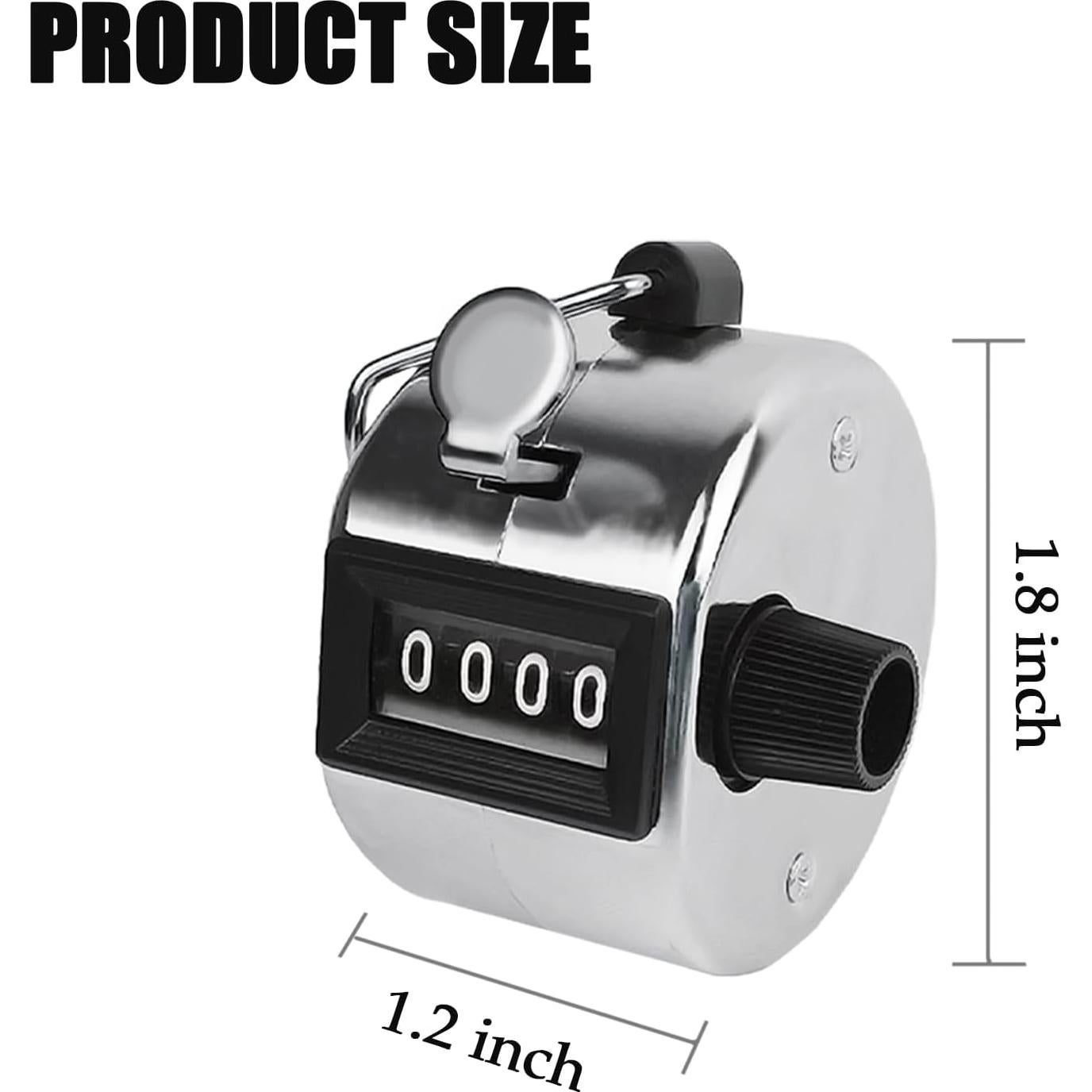 Contador de Clicks Manual GDMINLO de Metal 4 Dígitos Plata