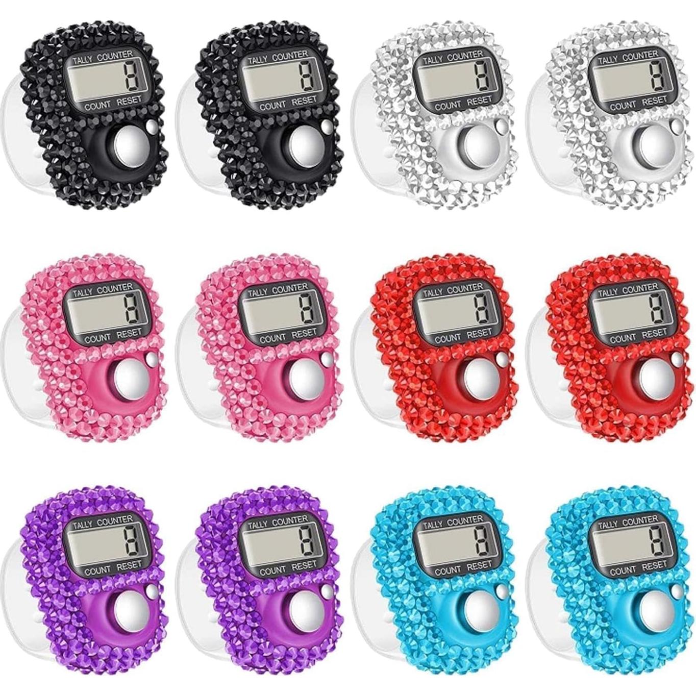 Contador Digital de Dedo WNHNO Rosa Mini Portátil con Pantalla LCD