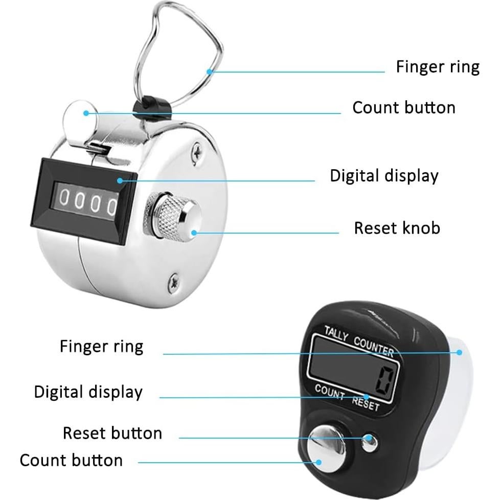 Contadores Electrónicos AFUNTA 6 Pcs: 2 Metal y 4 Digitales