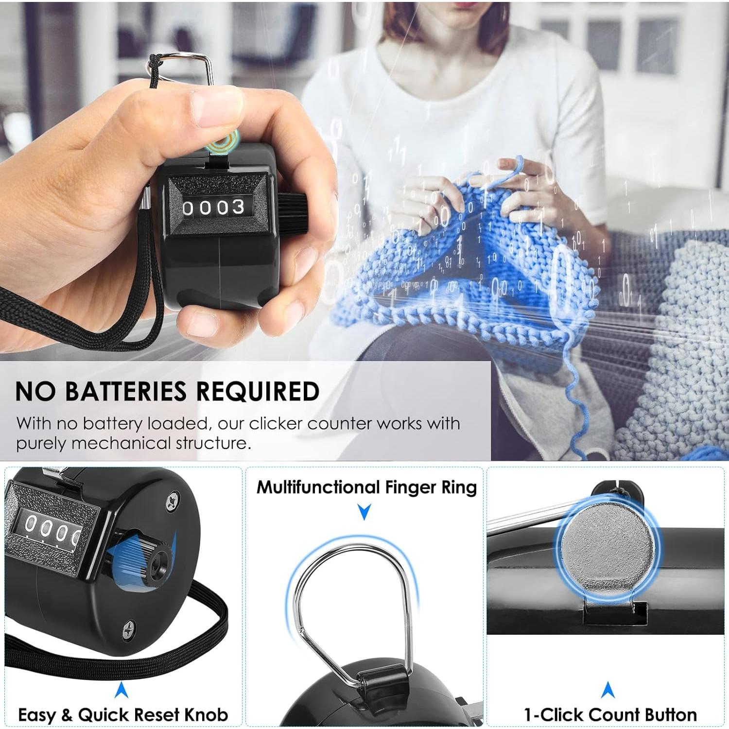 Contadores de Mano KTRIO 2 Piezas 4 Dígitos Mecánicos