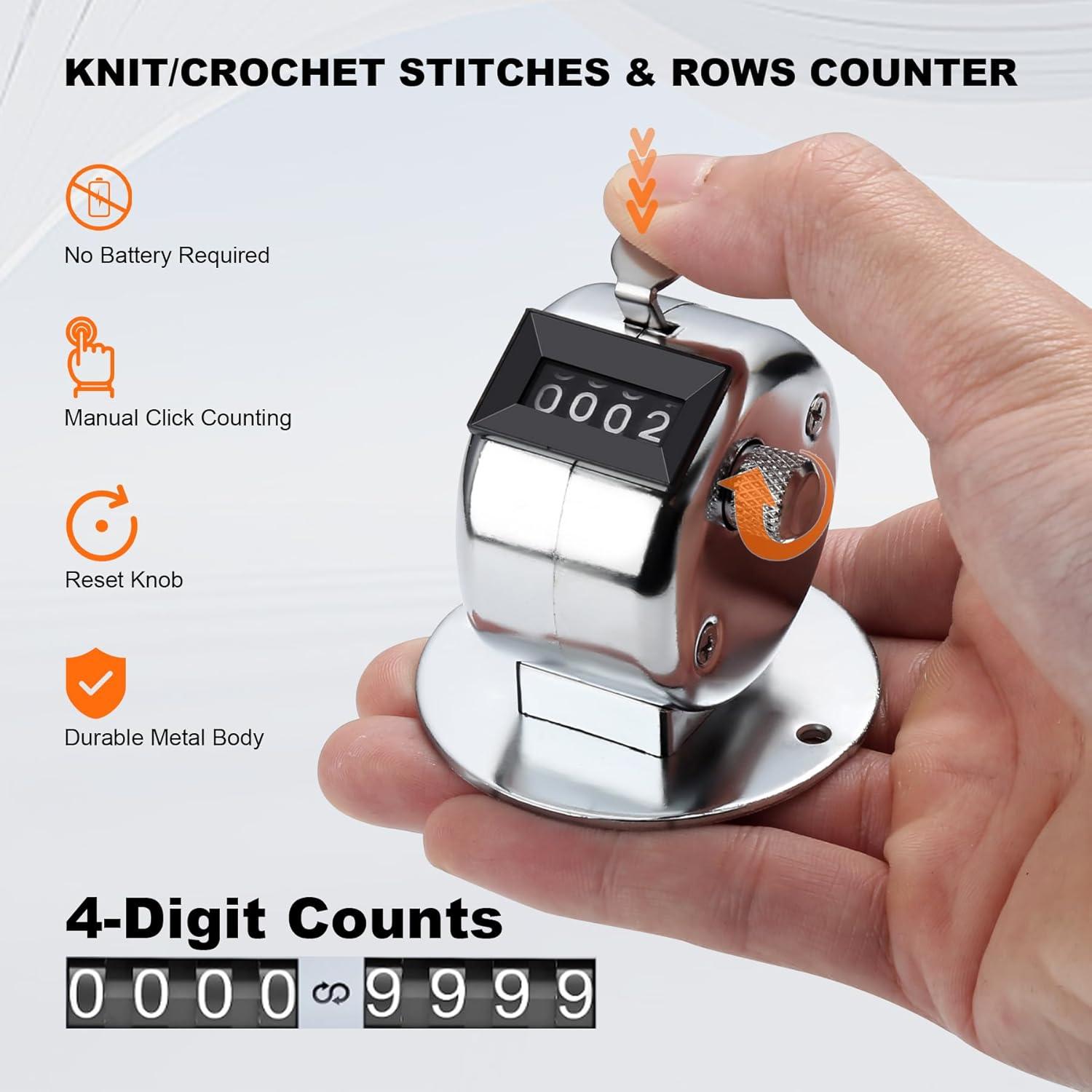 Contador de Puntos Manual YOJOB para Tejer y Crochetar - Metal