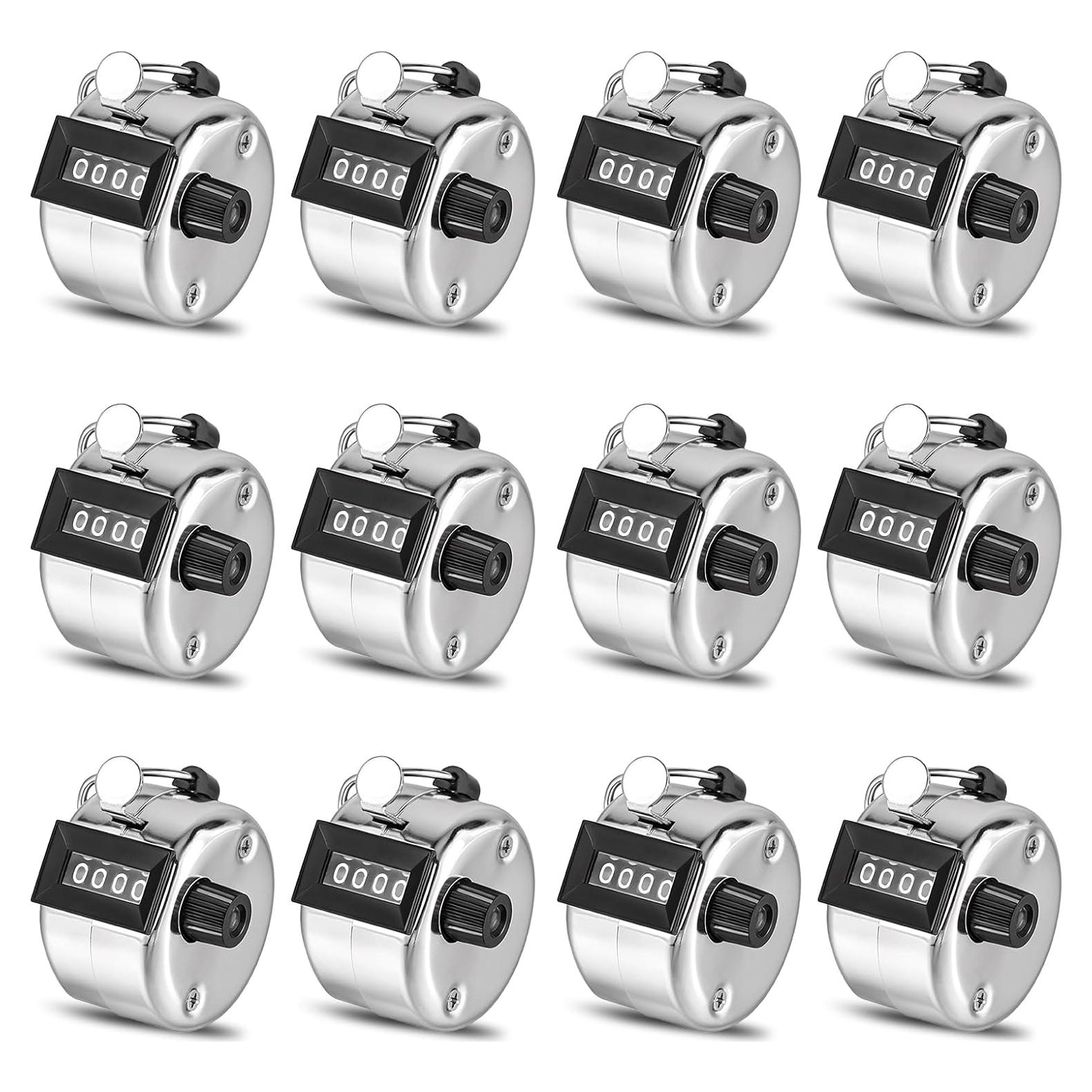 Contador Manual de Tally JOUTYFOR 12 Pcs 4 Dígitos Plata