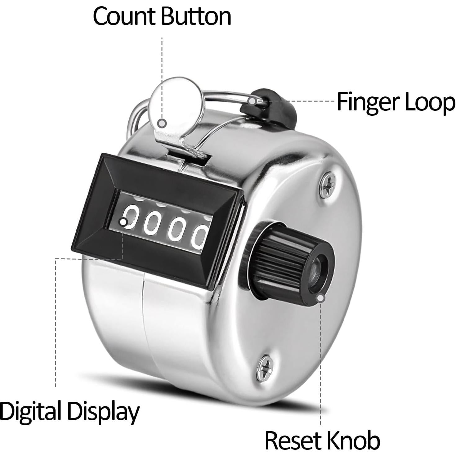 Contador Manual de Tally JOUTYFOR 12 Pcs 4 Dígitos Plata