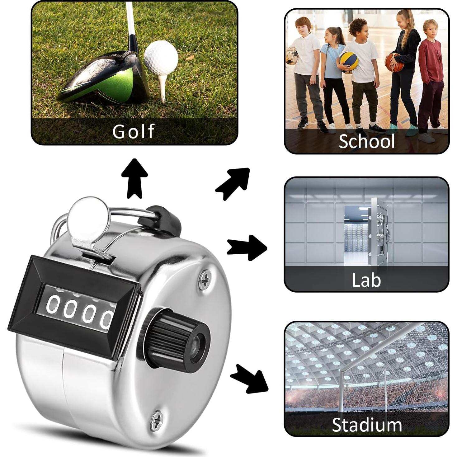 Contador Manual de Tally JOUTYFOR 12 Pcs 4 Dígitos Plata